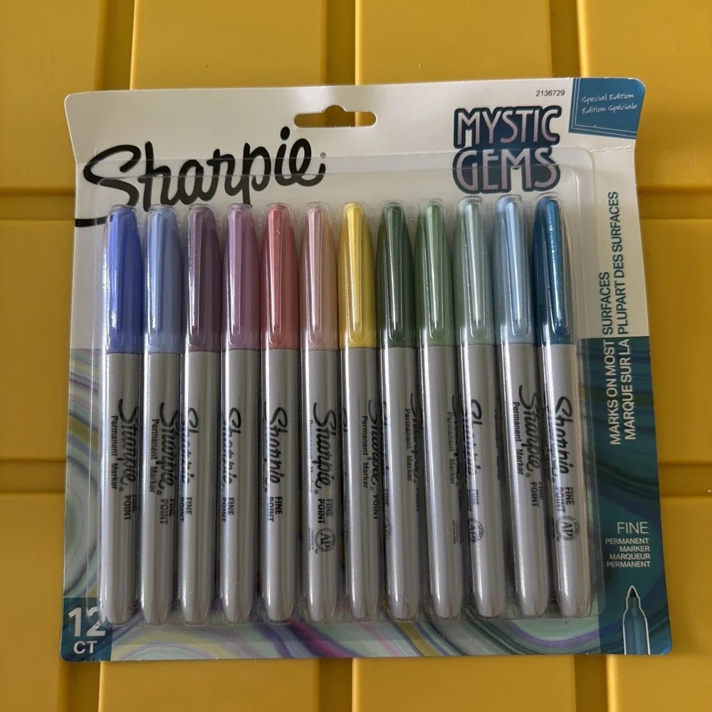 Sharpie Mystic Gems Fine Permanent Markers Special Edition 12 Count Sealed New
